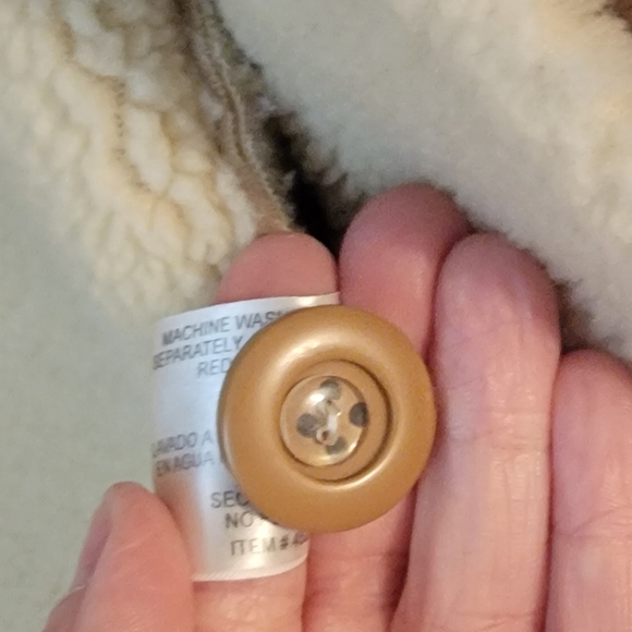 Utex Design poly/acrylic button-down coat with faux suede  and faux wool Size XL - Picture 7 of 8